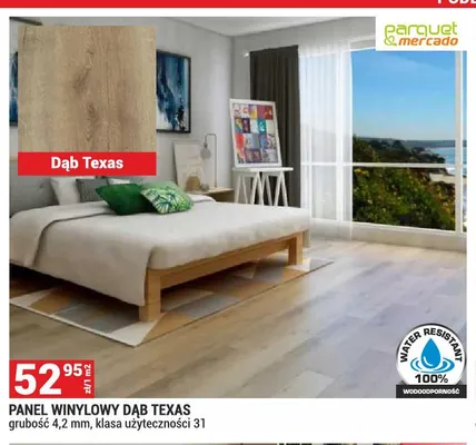 Panel winylowy Dąb Texas grubość 4,2mm klasa użyteczności 31 promocja w Merkury Market
