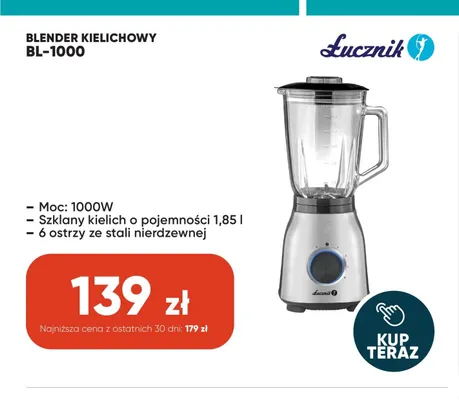 Blender kielichowy Łucznik BL-1000 promocja w Max Elektro