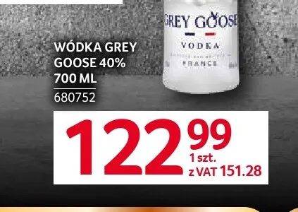 Wódka Grey Goose 40% promocja w Selgros