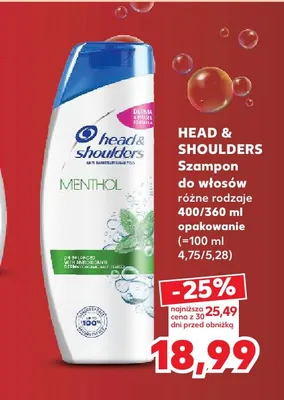 Szampon do włosów Menthol Head & Shoulders promocja w Kaufland
