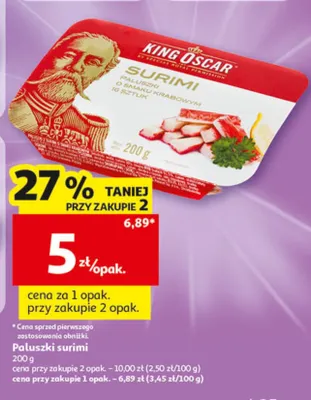 Paluszki surimi KING OSCAR promocja w Auchan