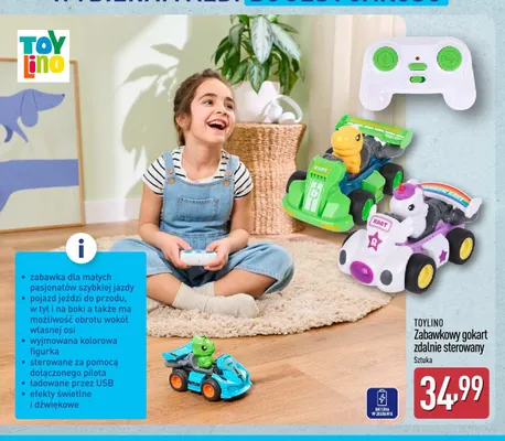 Zabawkowy gokart zdalnie sterowany Toylino promocja w Aldi