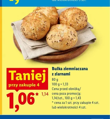 Bułka ziemniaczana z ziarnami promocja w Lidl