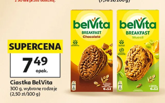 Ciastka BelVita Chocolate promocja w Auchan