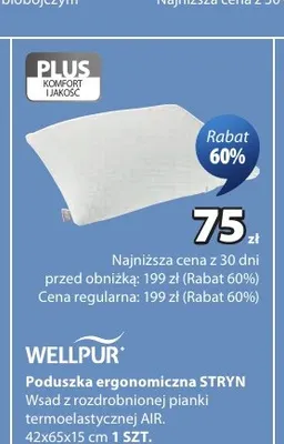 Poduszka ergonomiczna Stryn 42x65x15 cm Wellpur promocja w Jysk