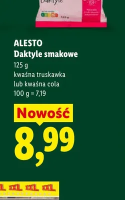 Daktyle smakowe kwaśna truskawka Alesto promocja w Lidl