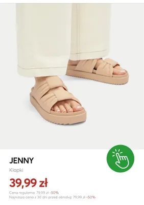 Klapki damskie Jenny promocja w eobuwie.pl