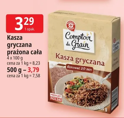 Kasza gryczana prażona cała Comptoir du Grain 4-pak promocja w Leclerc