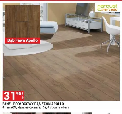 Panel podłogowy Dąb Fawn Apollo 8mm AC4 klasa użyteczności 32 4 stronna v-fuga promocja w Merkury Market