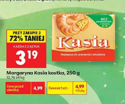 Margaryna Kasia kostka promocja w Biedronka