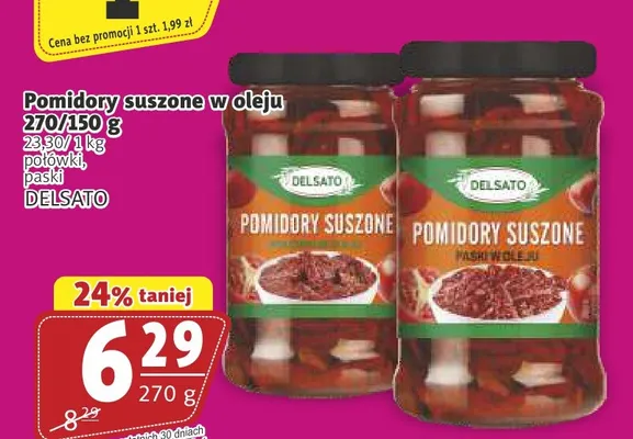 Pomidory suszone w oleju paski Delsato promocja w Prim Market