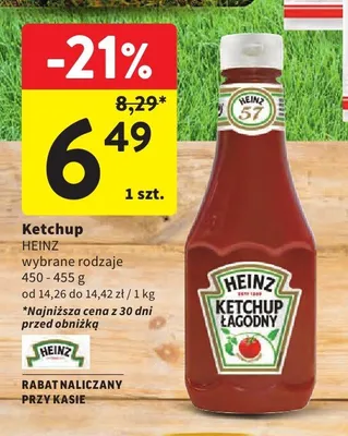 Ketchup łagodny Heinz promocja w Intermarche
