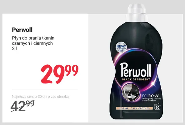 Płyn do prania tkanin czarnych i ciemnych Perwoll promocja w Rossmann