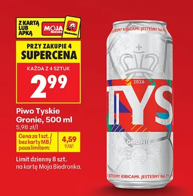 Piwo Tyskie Gronie promocja w Biedronka
