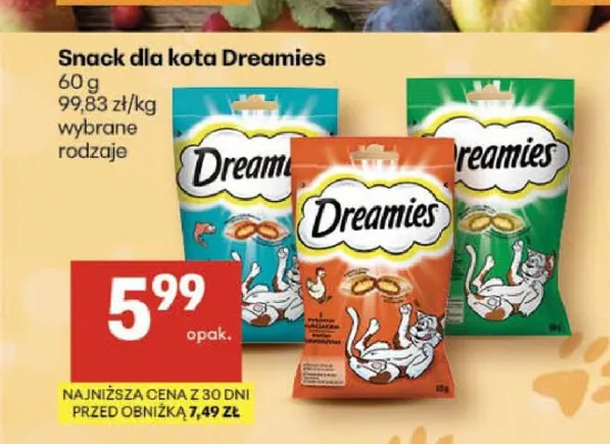 Przekąska dla kota Dreamies promocja w Delikatesy Centrum