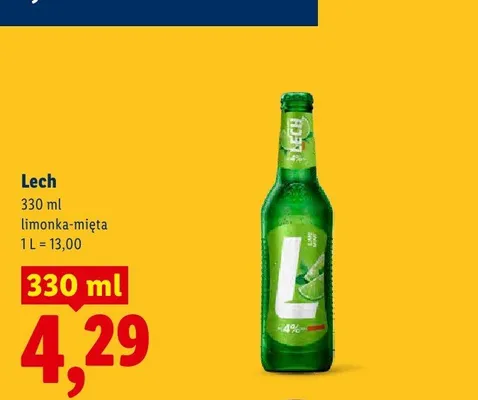 Piwo Lech limonka-mięta promocja w Lidl