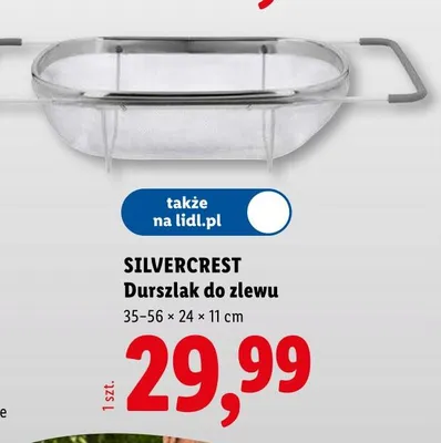 Durszlak do zlewu SilverCrest 35-56×24×11cm promocja w Lidl