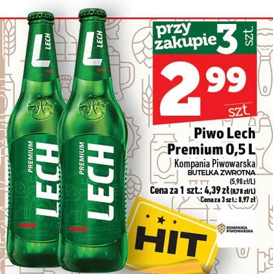 Piwo Lech Premium 0,5 l promocja w TOPAZ