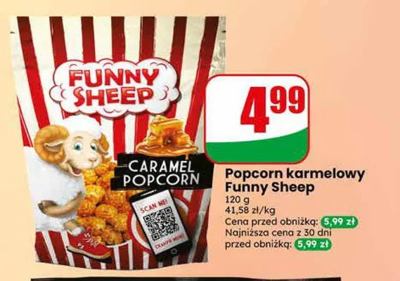 Popcorn karmelowy Funny Sheep promocja w Dino