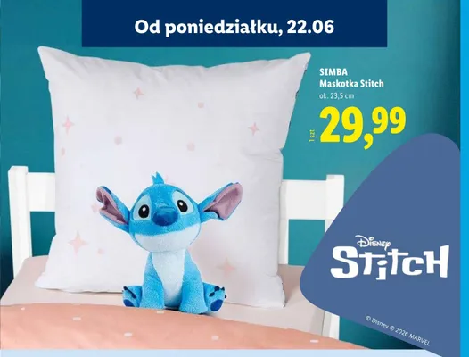 Maskotka Stitch Simba ok. 23,5 cm promocja w Lidl