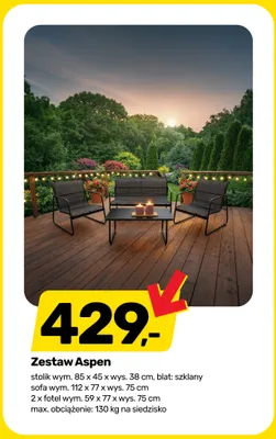 Zestaw mebli ogrodowych Aspen promocja w Bricomarche