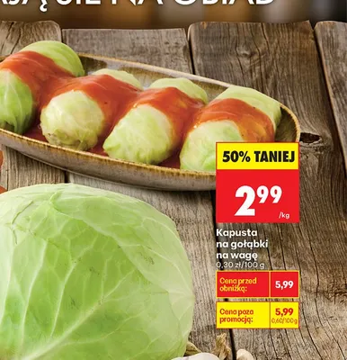 Kapusta na gołąbki na wagę promocja w Biedronka