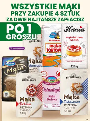 Mąka tortowa typ 405 Hania promocja w Dino