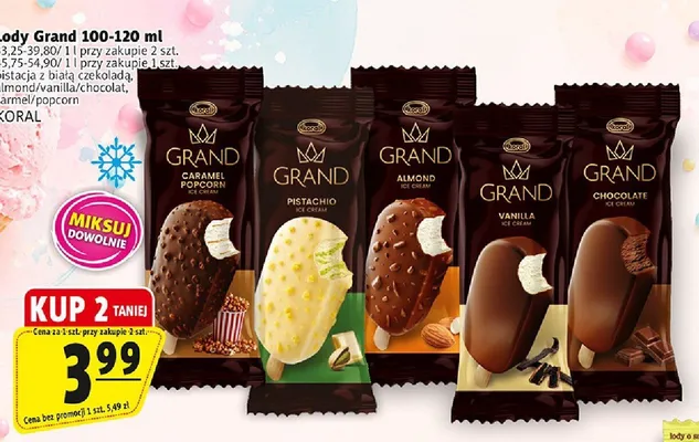 Lody Grand Vanilla Koral promocja w Prim Market