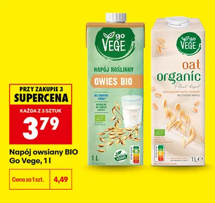 Napój owsiany Go Vege promocja w Biedronka