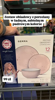 Zestaw obiadowy z porcelany Gemma, 12 elementów promocja w Biedronka