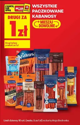 Paczkowane kabanosy promocja w Biedronka