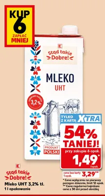 Mleko UHT Stąd takie Dobre! 3,2% promocja w Kaufland