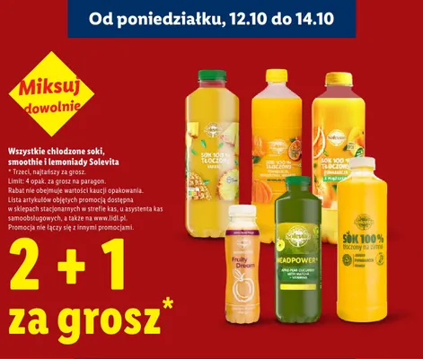 Sok tłoczony ananas Solevita 100% promocja w Lidl