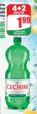 Woda gazowana mineralna średnionasycona Cechini Muszyna promocja w Dino