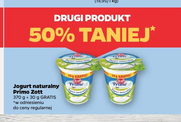 Jogurt naturalny Primo Zott promocja w Netto