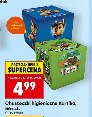 Chusteczki higieniczne Kartika promocja w Biedronka