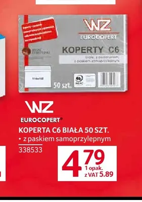 Koperta C6 biała WZ Eurocopert promocja w Selgros