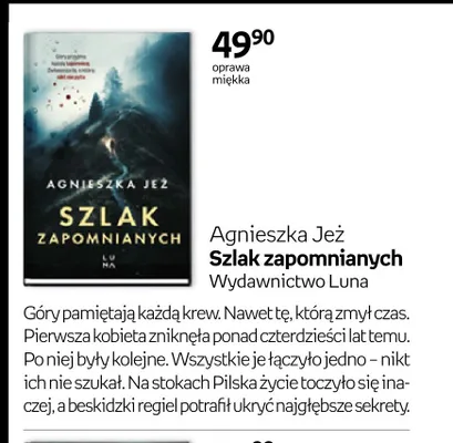 Książka Szlak zapomnianych Agnieszka Jeż promocja w Empik