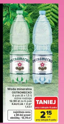 Woda mineralna Ostromecko niegazowana 6-pak promocja w Carrefour