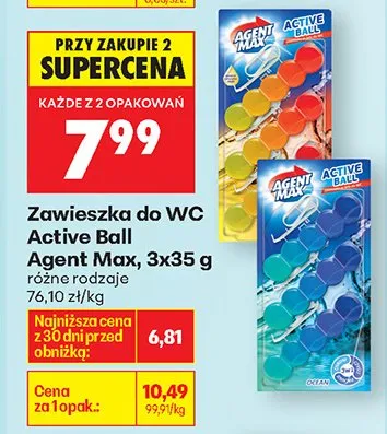 Zawieszka do WC Agent Max, różne rodzaje promocja w Biedronka