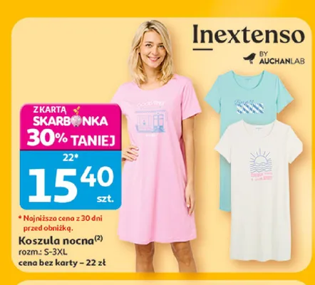 Koszula nocna damska Inextenso promocja w Auchan