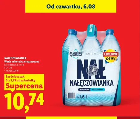 Woda mineralna niegazowana Nałęczowianka 6-pak promocja w Lidl