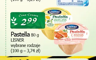 Pasta rybna Pastella z łososia Lisner promocja w CEZAR Delikatesy