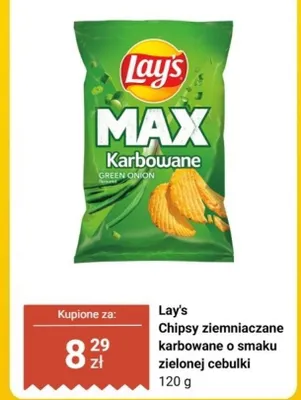 Chipsy ziemniaczane karbowane o smaku zielonej cebulki promocja w Biedronka