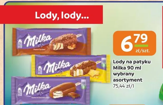 Lody na patyku Milka Classic promocja w Gama