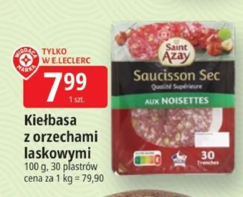 Kiełbasa z orzechami laskowymi promocja w Leclerc