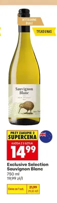Wino wytrawne białe Exclusive Selection Sauvignon Blanc promocja w Biedronka