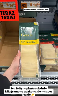 Ser żółty Gouda w plastrach promocja w Biedronka