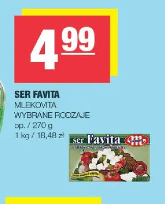 Ser Favita półtłusty Mlekovita promocja w SPAR