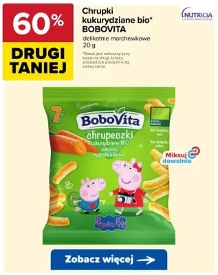 Chrupki kukurydziane BoboVita delikatnie marchewkowe promocja w Carrefour